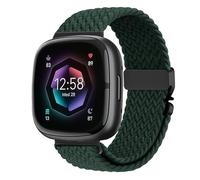 Braided Stretchy Band for Fitbit Versa 4/Versa 3/Sense 2/Sense Watch Band Women Men,Parachute-style Buckle Nylon Sport Wristband Soft Fabric Elastic Loop Strap Accessories for Versa 4/3