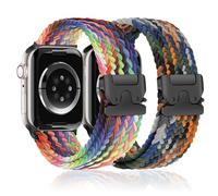 Braided Stretchy Bands for Apple Watch Bands for Women Men 40mm 41mm 38mm 42mm 44mm 45mm 46mm,Parachute Buckle Elastic Woven Nylon Sport Solo Loop Strap for iWatch Series 10 9 8 7 6 5 4 3 SE Ultra/2