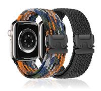 Braided Stretchy Bands for Apple Watch Ultra/2 Bands 49mm 46mm 45mm 44mm 42mm Men Women,Parachute Buckle Elastic Woven Nylon Sport Solo Loop Strap Wristband for iWatch Series 10 9 8 7 6 5 4 3 SE/2