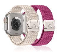 Braided Stretchy Bands for Apple Watch Ultra/2 Bands 49mm 46mm 45mm 44mm 42mm Men Women,Parachute Buckle Elastic Woven Nylon Sport Solo Loop Strap Wristband for iWatch Series 10 9 8 7 6 5 4 3 SE/2