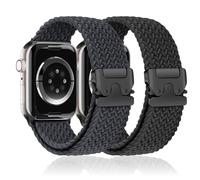 Braided Stretchy Bands for Apple Watch Ultra/2 Bands 49mm 46mm 45mm 44mm 42mm Men Women,Parachute Buckle Elastic Woven Nylon Sport Solo Loop Strap Wristband for iWatch Series 10 9 8 7 6 5 4 3 SE/2