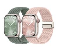 Braided Stretchy Bands with Magnetic Clasp Compatible for Apple Watch Band 38mm 40mm 41mm 42mm 44mm 45mm 46mm 49mm Women Men, Nylon Sport Solo Loop for iWatch Series 11 10 9 8 7 6 5 4 3 Ultra 3 2 1 SE