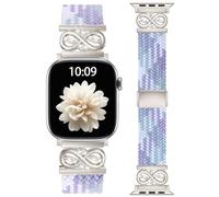 Braided Stretchy Elastic Bands Compatible with Apple Watch Series 11 46mm Band Men 44mm 45mm 49mm, Soft Nylon Magnetic Clasp Infinity Loops Strap for Apple Watch Series 10 9 8 7 6 5 4 3 2 1 SE Ultra