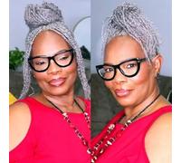 Braiding Hair, Afro Kinky Bulk Human Hair Braiding Hair for Dreadlocks,Twists - 50G/Pack Grey Hair Extensions(12inch)