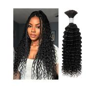 Braiding Hair, Deep Wave Bulk Hair for Braiding No Weft Curly Human Hair Extensions for Boho Braids Hair Extensions(16inch)