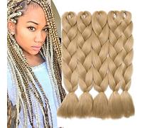Braiding Hair Extension Synethtic Fiber African Twist Braids Hair Extensions Crochet Hairpiece 100g/pcs, 5pcs, Ash Blonde