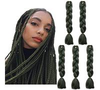 Braiding Hair Extension Synethtic Fiber African Twist Braids Hair Extensions Crochet Hairpiece 100g/pcs, 5pcs, Dark Green