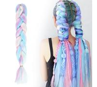 Braiding Hair Extensions 1Pc, 4 Tone Jumbo Synthetic Braid Extension, Coloured Hair Extensions for Braids, Fake Hair Festival Hair,for Braiding Styles Women Kids