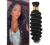 Braiding Hair for Boho Braids 16 Inch 2 Bundles 100g Deep Boho Braids Human Hair Boho Hair for Braiding 12A Curly Human Hair Bundles for Wet Wavy Bohemian Knotless Hairstyle