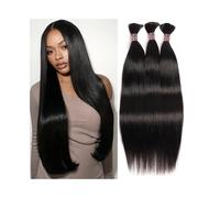 Braiding Hair, Human Braiding Hair 1 3 Bundle Color Straight Bulk Hair Extensions No Weft for Boho Braids Hair Extensions(14inch)