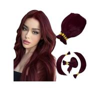 Braiding Hair Pre-Colored 99J# Brazilian Human Hair Straight No Weft Remy Bulk Hair Extension for Braiding Hair for Braiding(22 Inch)