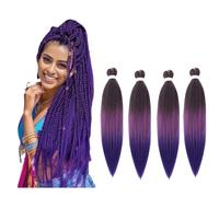 Braiding Hair Pre Stretched Soft Yaki Synthetic Crochet Hair Braid Extension Black Setting Water Yellow Brown Hair Hot extensions stretched prestretched Black Long extensions extensions braid