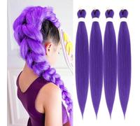 Braiding Hair Pre Stretched Soft Yaki Synthetic Crochet Hair Braid Extension Hair Yellow Setting Black Water Hot Brown braiding hair mauve stretched prestretched Pre braiding hunters stretche