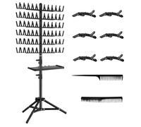 Braiding Hair Rack - Height Adjustable Hair Extension Holder, Hair Separator Stand with 144 Pegs, Double Sided Peg Standing Braiding Hair Rack with Hair Braiding Supplies, for Hairstylists, Braiders