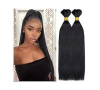 Braiding Hair, Straight Bulk Human Hair for Braiding No Weft 100g/Pack Unprocessed Brazilian Virgin Hair Hair Extensions(28inch)