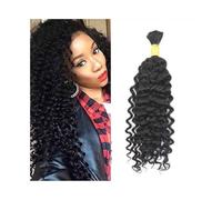 Braiding Hair, Water Wave Human Hair Extensions 100g 14-28Inch Curly Bulk Human Hair for Braiding Hair Extensions(28 Inch)