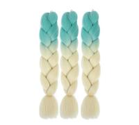 Braids Extensions, Pack of 3 Jumbo Braid Extensions, 24 Inches, Ombre Braiding Hair, Synthetic Hair for Braiding Crochet Twist Braiding Hair (B55 Green Blonde, 24 Inches (3 per pack))