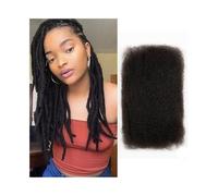 Braids hairstyle Afro Kinkys Bulk Human Hair #2 Dark Brown Braiding for Dreadlocks, Loc Repair, Twists Extensions(16inches)