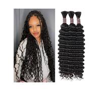 Braids hairstyle Bulk Hair Deep Wave for Braiding 1 3 Bundles Brazilian Remy No Weft Extensions Extensions(24inches)