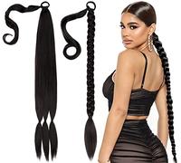 Braids Synthetic Hair, Texture Hair Extensions, Dark Brown Long Ponytail Braids, Pre-stretched Braiding Hair Extensions for Crochet Twist Braiding Hair