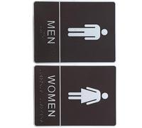 Braille Acrylic Gender Indicator Sign 1 Pair for Washroom Doors