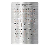 Braille Alphabet, Board Braille, Board Provides Portable Educational Braille Learning Tool with Raised Points Numbers and Punctuation for Beginners, Braille Teaching Aid for