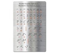 Braille Alphabet Board with 2024 Dec. Upgraded Raised Dots, Numbers & Punctuation Braille Learning for Beginners, Education Gifts, Braille Teaching Aid for Blind Children, Adults (7.25 * 4.7 Inches)