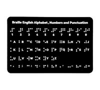 Braille Alphabet Board with Raised Dots, 19x12cm/7.5x4.7in English Braille Learning Board with Numbers & Punctuation for Blind Adults