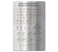Braille Alphabet Board with Raised Dots, Numbers & Punctuation Braille Learning for Beginners, Education Gifts, Braille Teaching Aid for Blind Children, Adults (7.25 * 4.7 Inches)