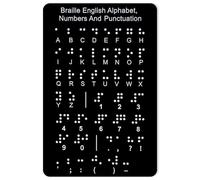 Braille Alphabet Board with Raised Dots, Numbers & Punctuation Learning Braille for Beginners Education Gifts Braille Teaching Aids Tools for Kids Adults Blind Visually Impaired (7.5 x 5 Inch)