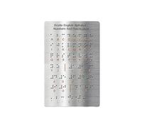 Braille Alphabet Board with Raised Dots Punctuation,Aluminum Letter Fingerboard for Beginners,Portable Braille Teaching Aid,Board Braille Instruction Tool,Visually Impaired Products for Blind People