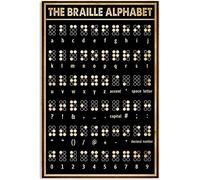 Braille Knowledge The Braille Alphabet Reading Metal Posters Braille Study Guide Plaques Classrooms Office Room Wall Decor Poster Metal Sign 8X12 Inches