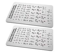 Braille Learning Board Letters 2pcs for Beginners with Raised Dots | Numbers and Punctuation, Pocket-size Reference Aluminium-plastic Panel, for Desk Study and Classroom Use