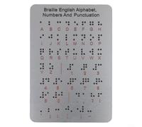Braille Learning Board with Engraved Letters and Numbers - Aluminum Tactile Alphabet for Visually Impaired Students - Portable Teaching for Home or Classroom - 18.4x12cm Size