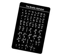 Braille Learning Board with Raised Dots Letters Numbers & Punctuation 12x18.4cm Educational Tool for Blind Kids Adults Black Vertical Braille Teaching Aid