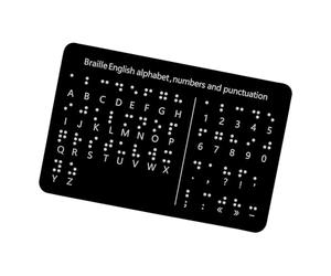 Braille Letter Board with Raised Dots 18.4x12cm for Blind Kid Adult Number & Punctuation Learning Fingerboard Aluminum Study Board