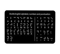 Braille Letter Number Teaching Board with Raised Dots Aid for Blind Children Adult Beginner 18.4x12cm Aluminum Tool