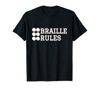 Braille Rules Funny Braillist TVI Accessibility Graphic Tee T-Shirt