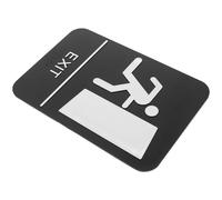 Braille Safety Exit Sign for Doors and Walls, Black Plastic | Meets Ada Accessibility Standards, Tactile Cues for Visually Impaired Users, Modern Look