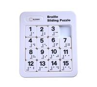 Braille Sliding Magnetic Puzzle, Classic Number Brain Teaser for The Blind and Sighted, Arrange Numbers in Order, Accessible Game for Blind (Number)