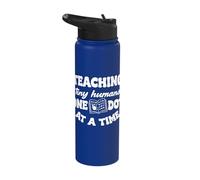 Braille Teacher Blind Awareness Humans One Dot At A Time Stainless Steel Insulated Water Bottle