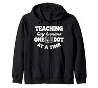 Braille Teacher Blind Awareness Humans One Dot At A Time Zip Hoodie