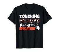 Braille Teacher Blind Awareness Touching Hearts Education T-Shirt