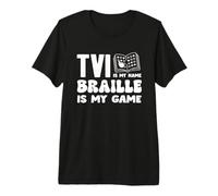 Braille Teacher Blind Awareness TVI My Name Braille Game Premium T-Shirt