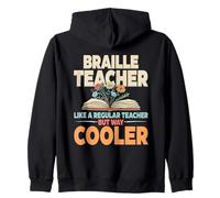 Braille Teacher & Braille School For Blindness Awareness Zip Hoodie