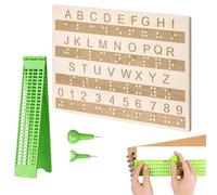 Braille Writing Tools - 4 Lines 28 Cells Visual Impairment Learning Tool,Portable Braille Slate Kit | for Kids Adults Blind Individuals Students Teachers Schools Homeschooling Training Centers