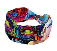 Brain and Bus Wide Womens Headband, Sweat Absorbing Sports Hairband, Yoga Headband, Elastic Soft Hairwrap, Fashion Hair Accessory