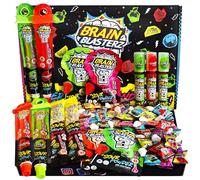 Brain Blasterz Sour Sweets Box - Bulk Sour Candy Collection - 27 Pcs Pick & Mix Vegan & Halal Sweets Hamper - Gift Idea for Easter, Halloween Sweets, Birthdays, Father’s Day Gifts for Adults & Kids