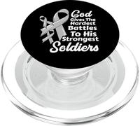 Brain Cancer Awareness Ribbon Fight Chemo Faith Soldiers God PopSockets PopGrip for MagSafe