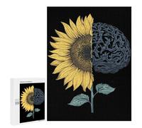 Brain Cancer Sunflower Fun Wooden Picture Vertical Version Puzzle Creative Gift Wood Jigsaw for Adults And Family Game